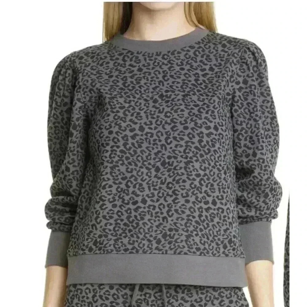 RAILS Marcie Charcoal Cheetah Print Sweatshirt Si… - image 1